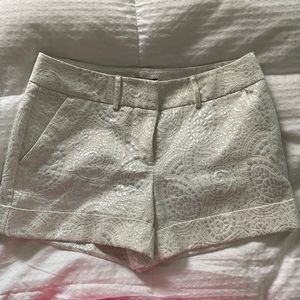 New York & Co Metallic Embroidered Shorts
